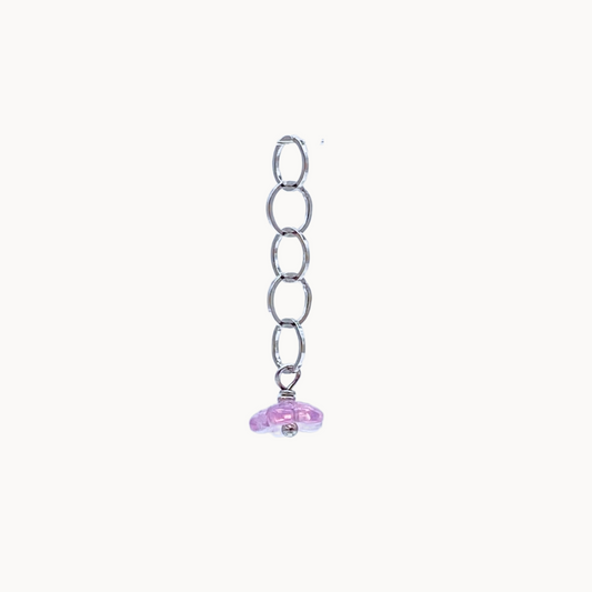 PINK FLOWER CHAIN CHARM - CIRCLE OF DOTS