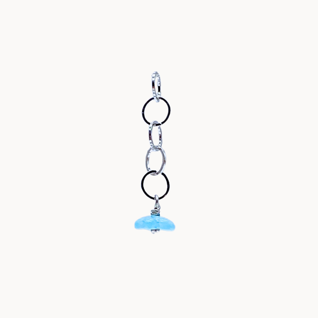 BLUE FLOWER CHAIN CHARM - CIRCLE OF DOTS