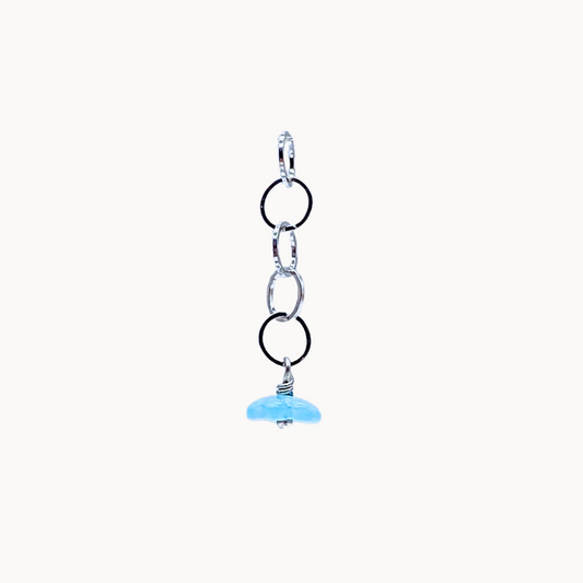 BLUE FLOWER CHAIN CHARM - CIRCLE OF DOTS