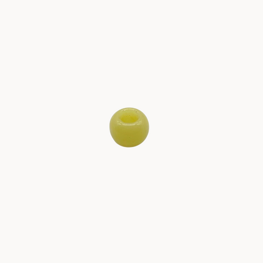 CREAM HOLLOW BEAD - CIRCLE OF DOTS