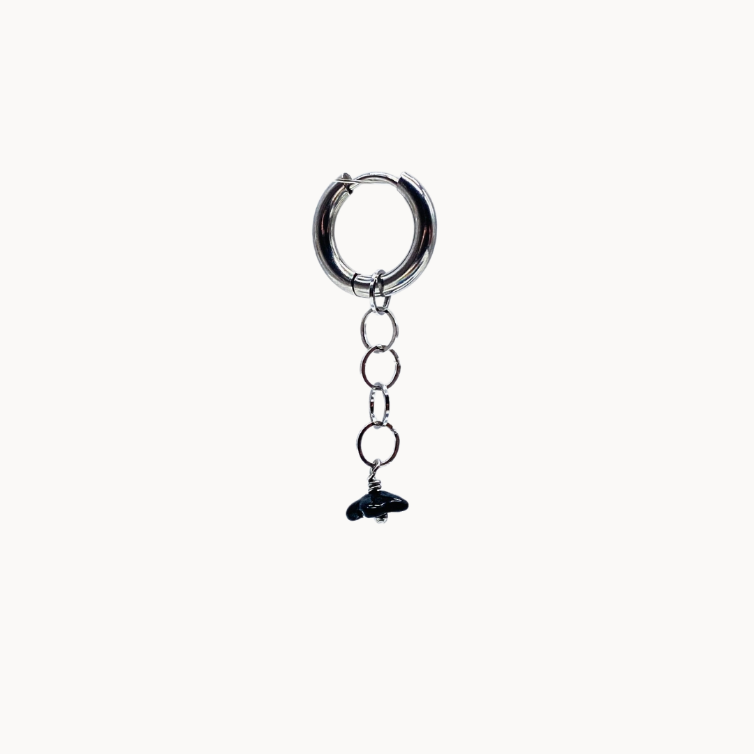 BLACK FLOWER CHAIN CHARM - CIRCLE OF DOTS