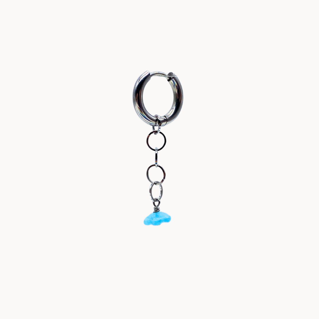 BLUE FLOWER CHAIN CHARM - CIRCLE OF DOTS