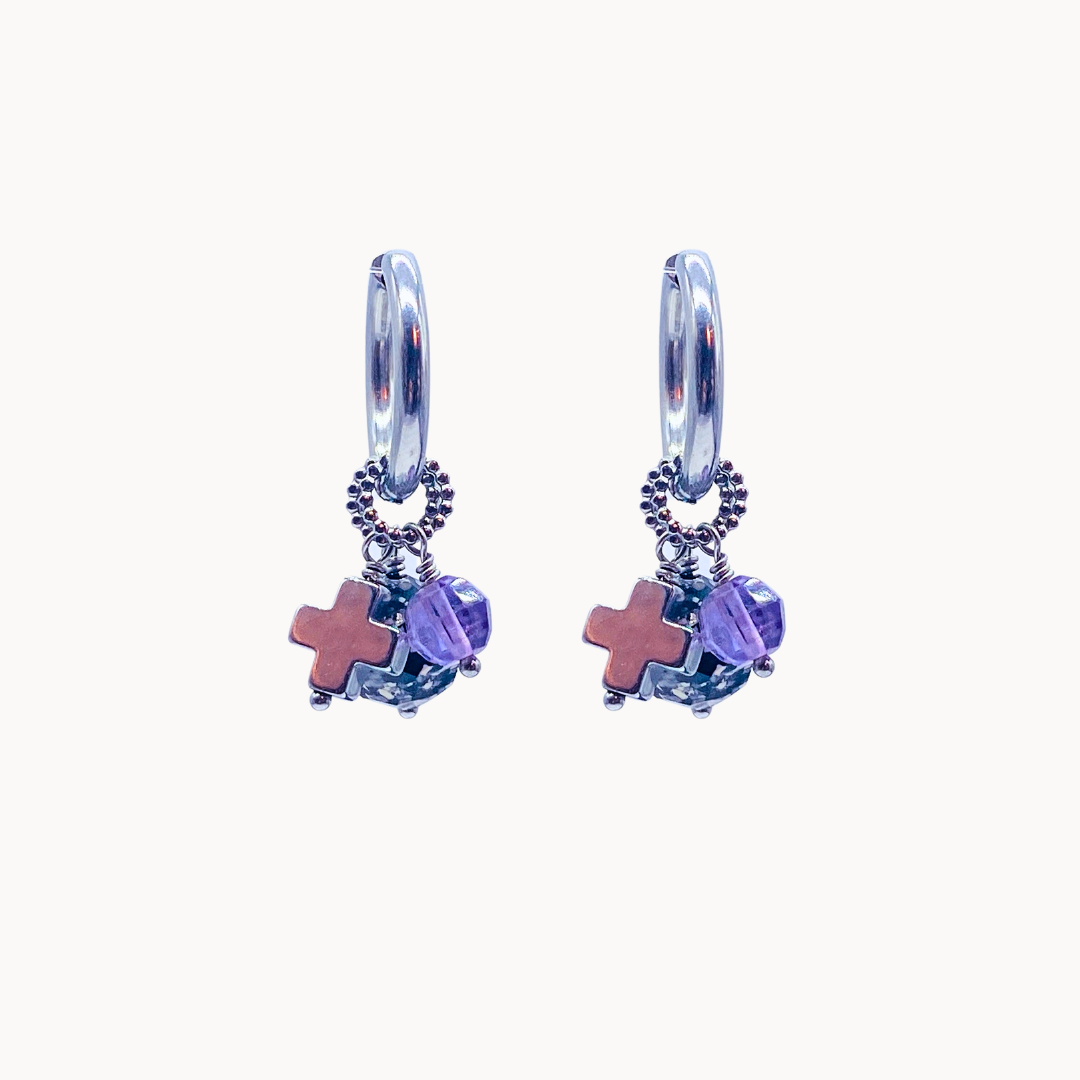 LIDIA EARRING SET - CIRCLE OF DOTS