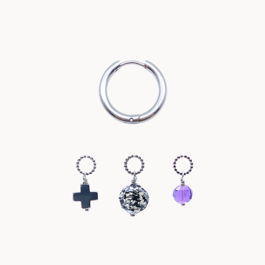 LIDIA EARRING SET - CIRCLE OF DOTS