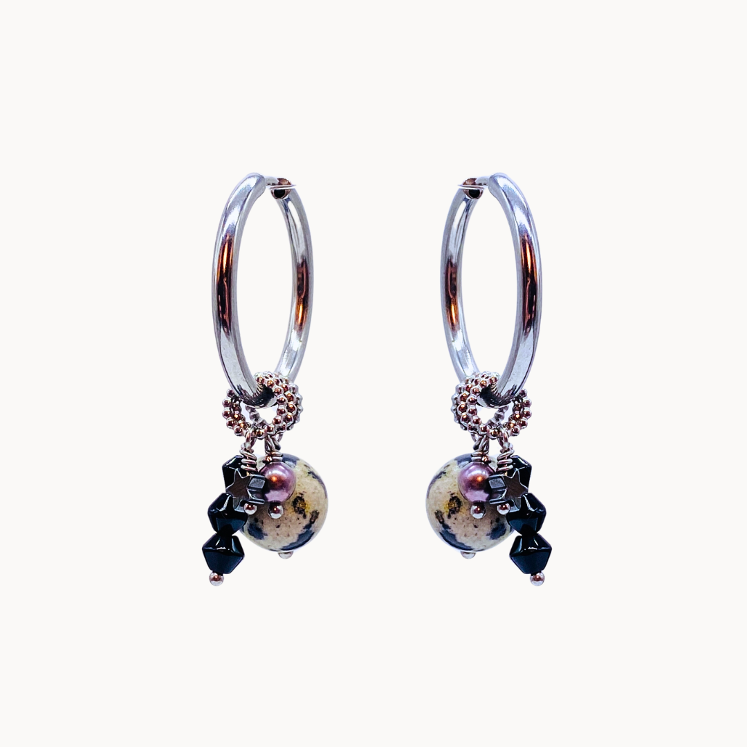 CECILIA EARRING SET - CIRCLE OF DOTS