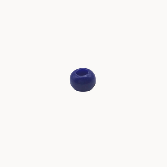 NAVY HOLLOW BEAD - CIRCLE OF DOTS