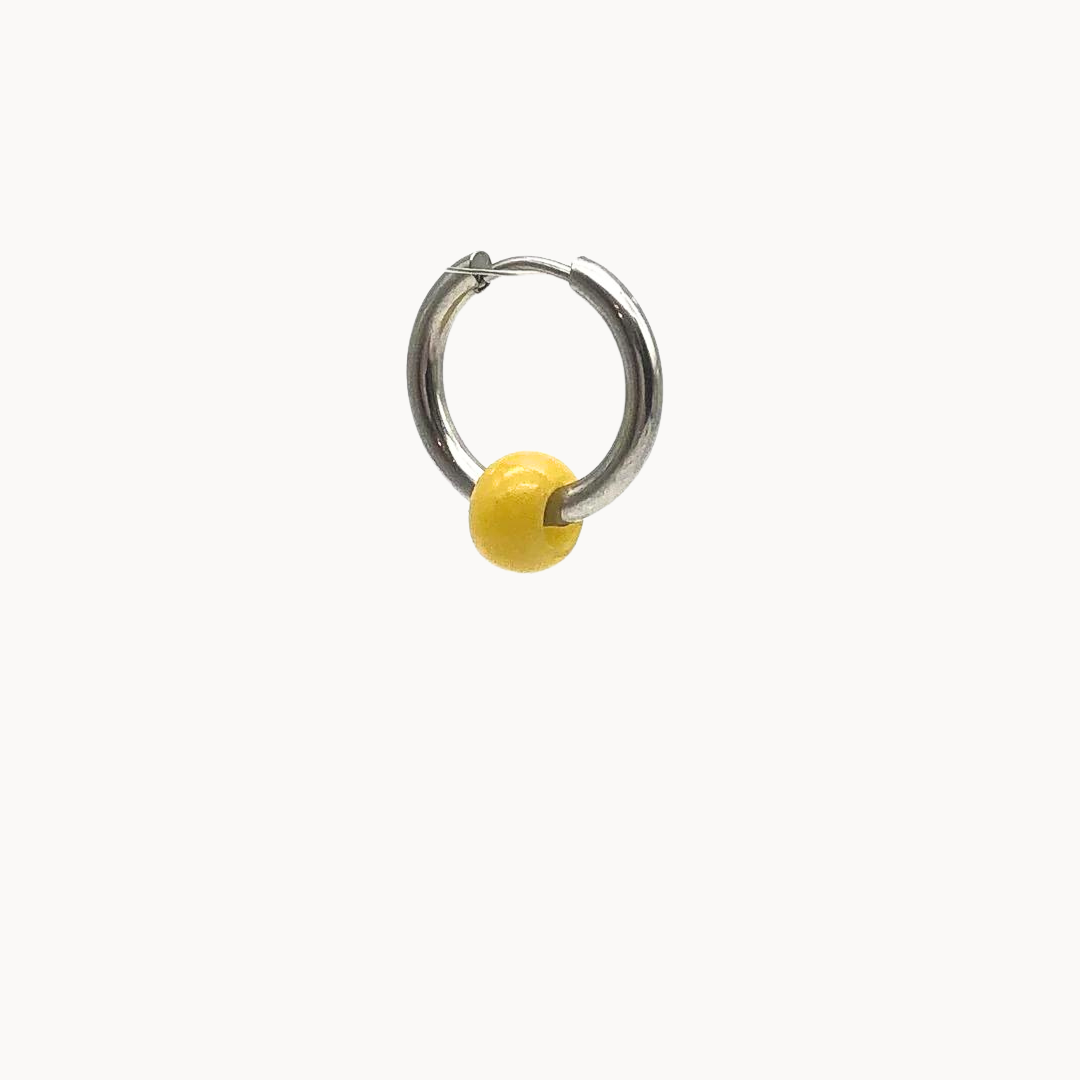 OCHRE HOLLOW BEAD - CIRCLE OF DOTS