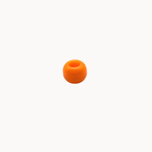 ORANGE HOLLOW BEAD - CIRCLE OF DOTS