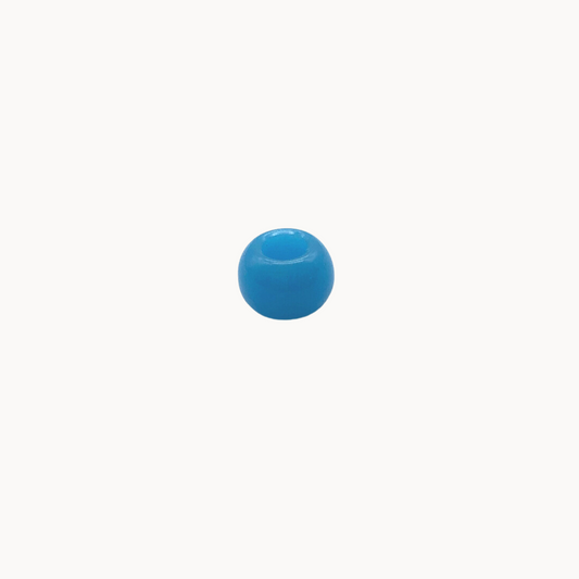TURQUOISE HOLLOW BEAD - CIRCLE OF DOTS
