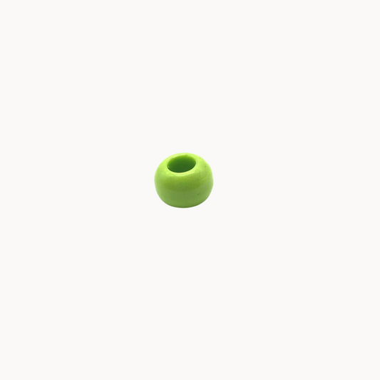 LIME HOLLOW BEAD - CIRCLE OF DOTS