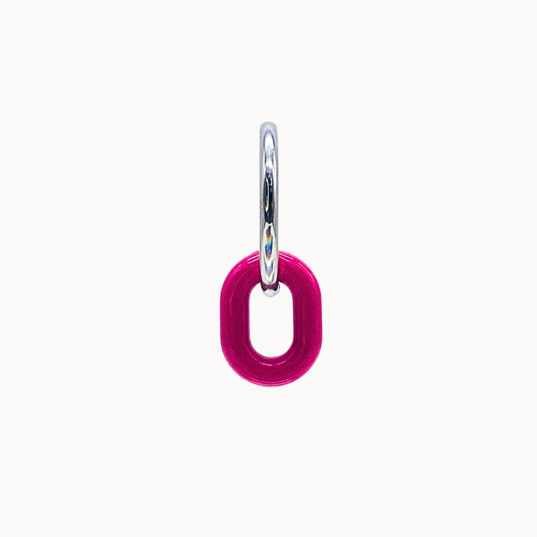 PINK LINK CHARM - CIRCLE OF DOTS
