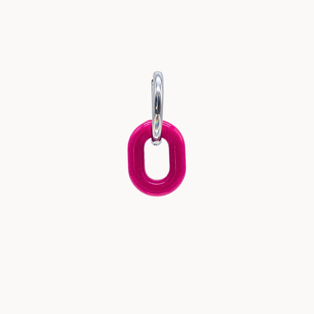 PINK LINK CHARM - CIRCLE OF DOTS