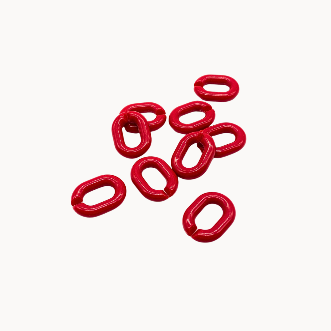 RED LINK CHARM - CIRCLE OF DOTS