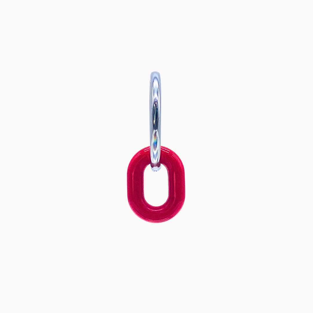 RED LINK CHARM - CIRCLE OF DOTS