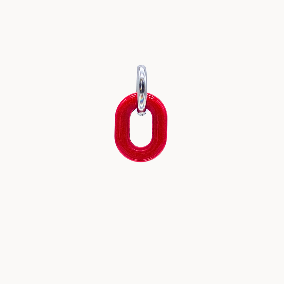 RED LINK CHARM - CIRCLE OF DOTS