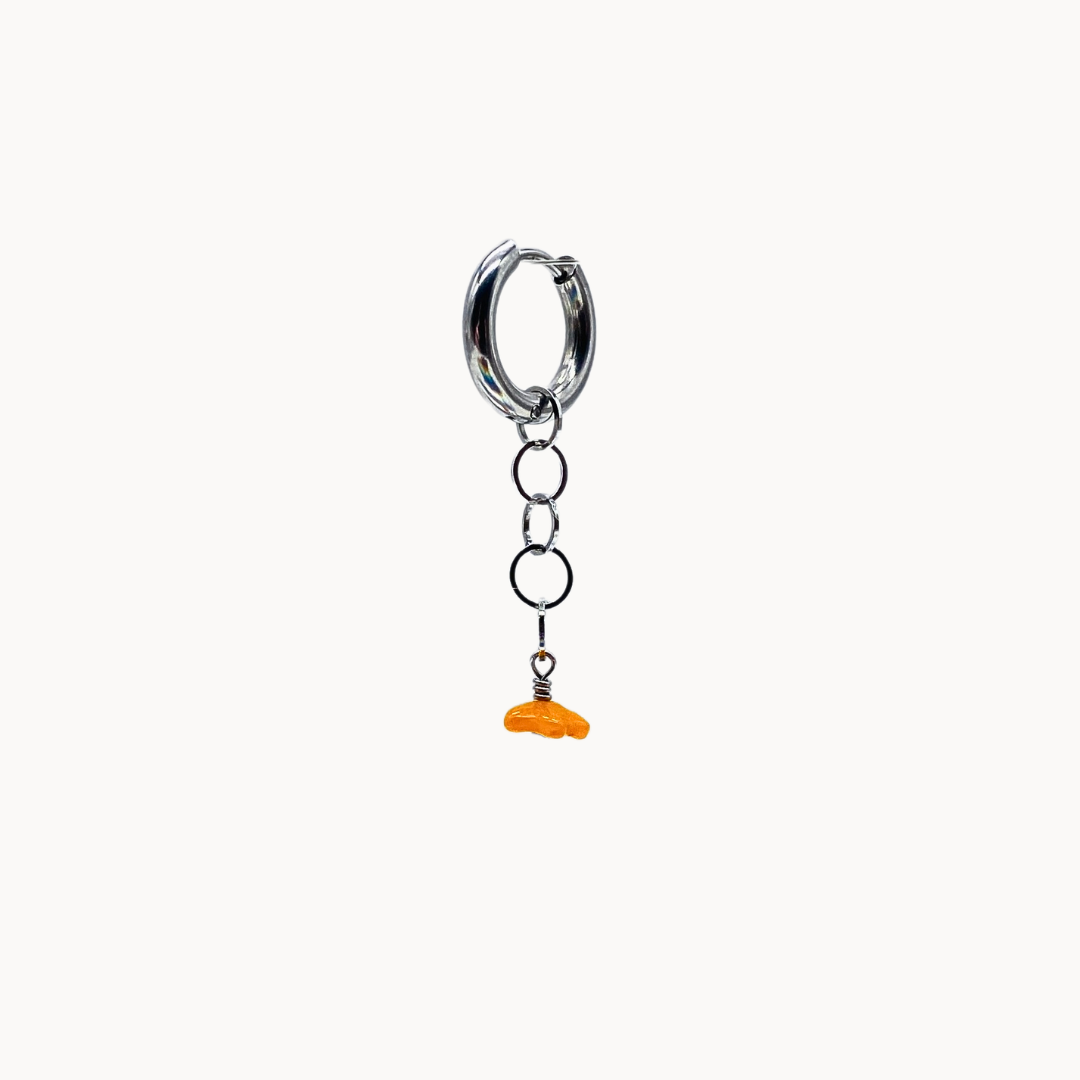 ORANGE FLOWER CHAIN CHARM - CIRCLE OF DOTS