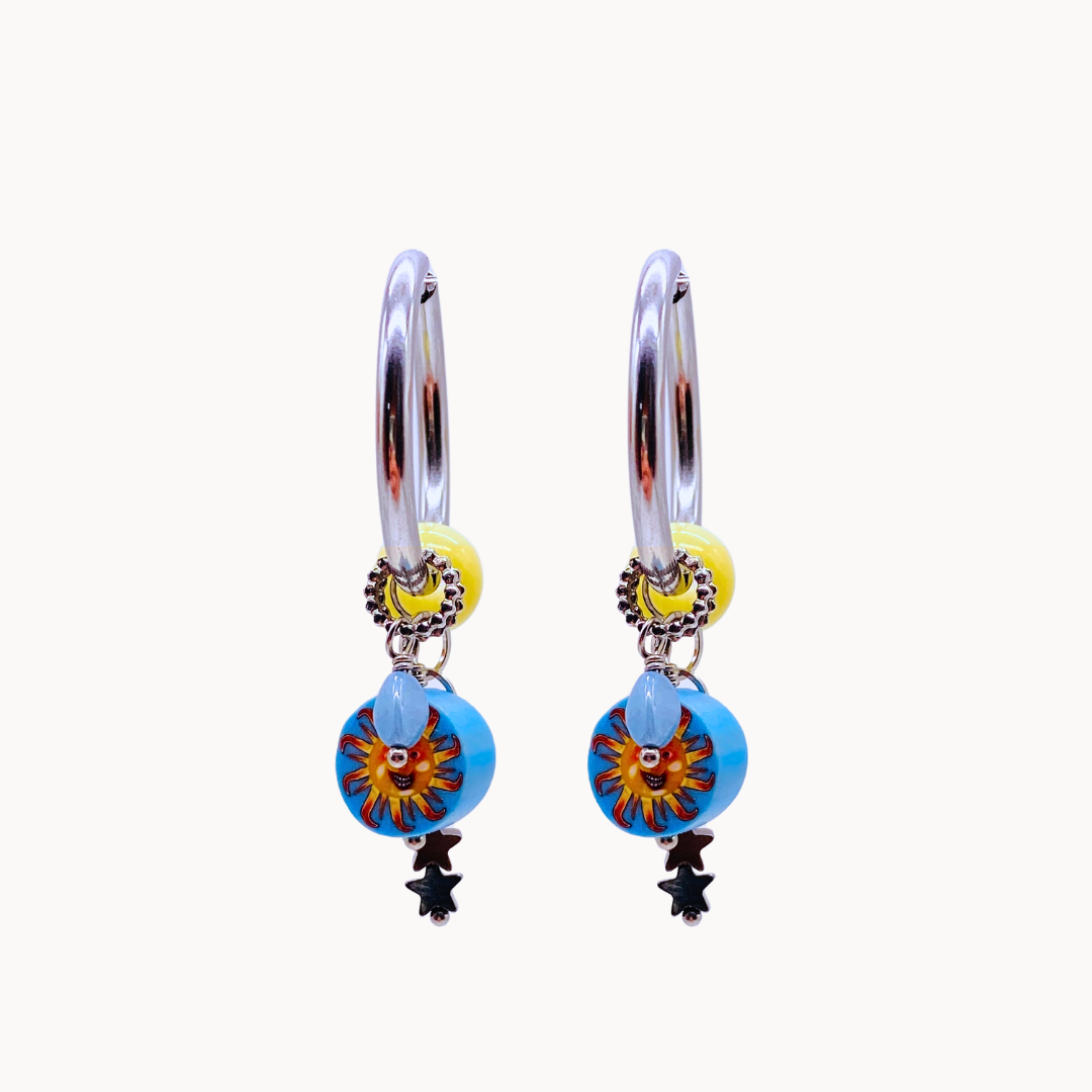 SANDRA EARRING SET - CIRCLE OF DOTS