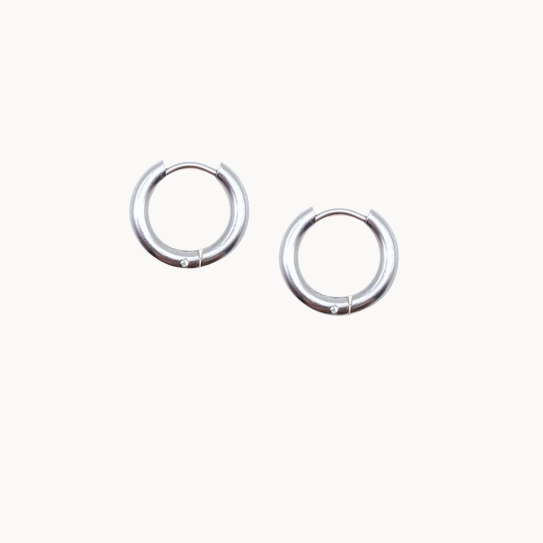 SMALL HOOP CIRCLE EARRINGS - CIRCLE OF DOTS