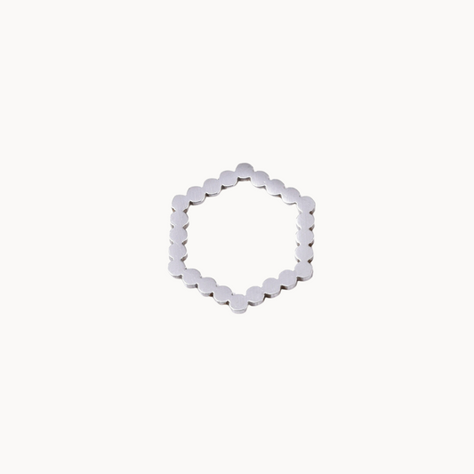 HEXAGON SHAPE CHARM - CIRCLE OF DOTS
