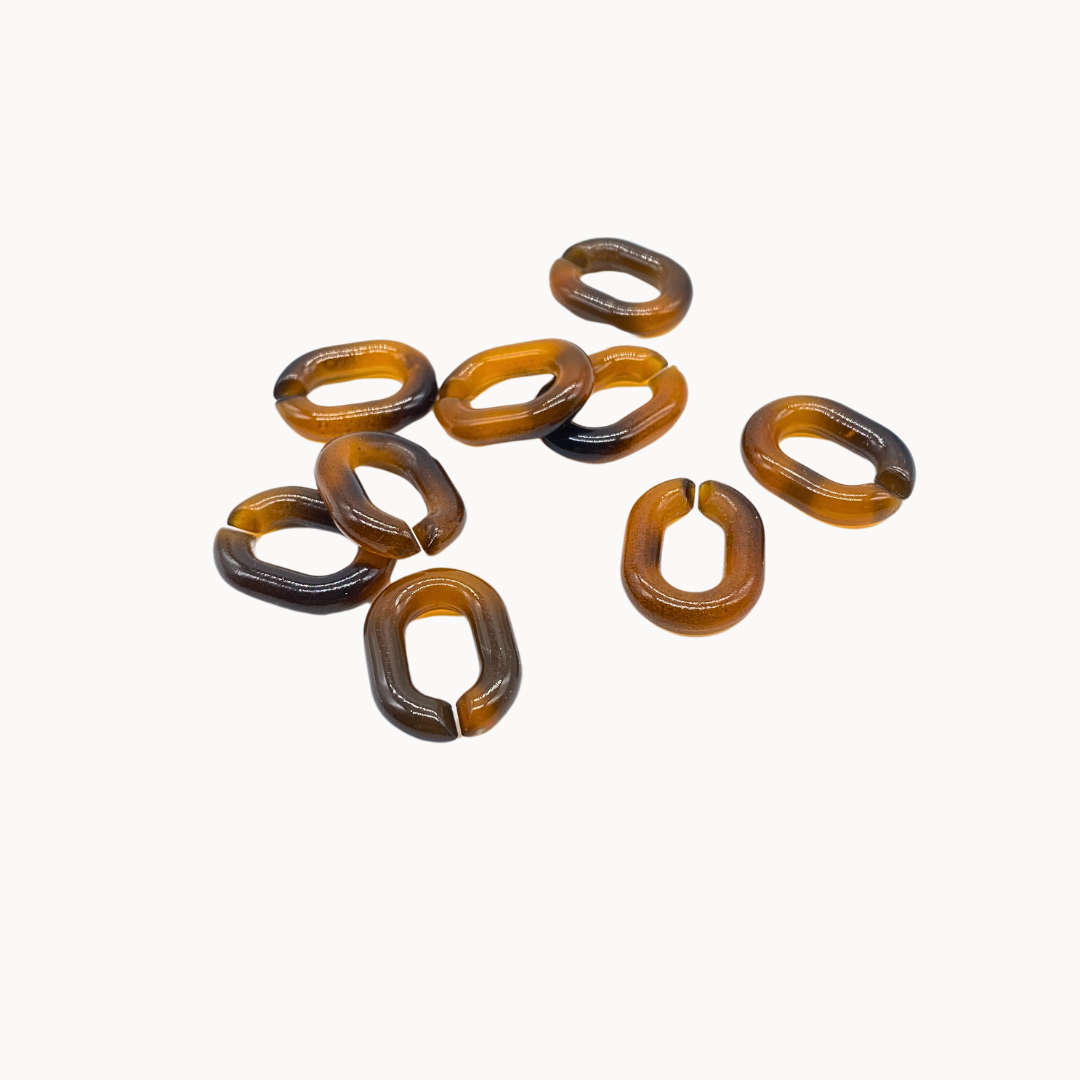 BROWN LINK CHARM - CIRCLE OF DOTS 