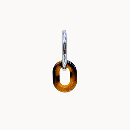 BROWN LINK CHARM - CIRCLE OF DOTS 